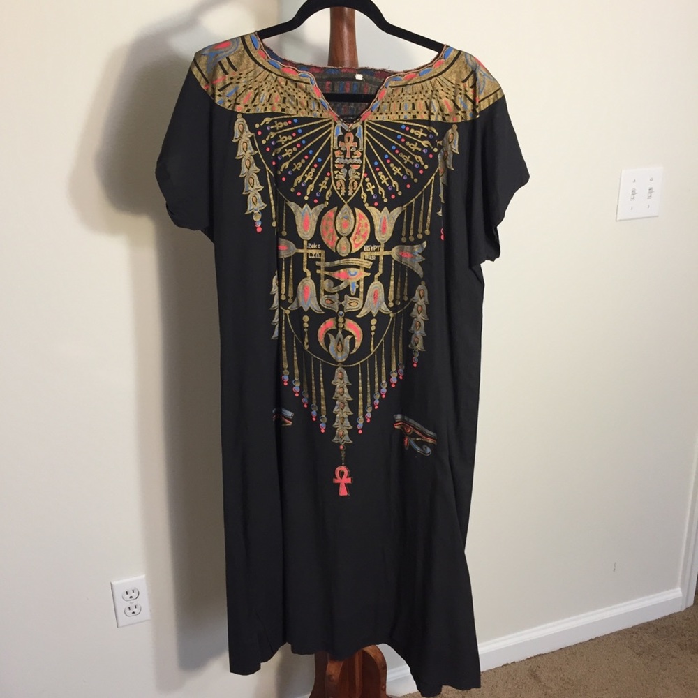 Vintage Handpainted Egyptian Design Dress